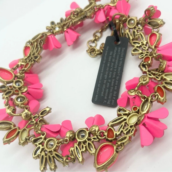 J. Crew Pink Flower Mardi Gras Necklace NWT - Picture 11 of 11